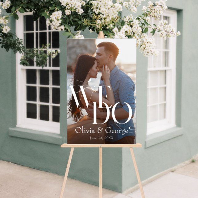 Modern Photo Wedding We Do Acrylic Welcome Sign (Modern Photo Wedding We Do Acrylic Welcome Sign)