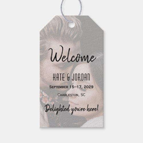 Modern Photo Wedding Welcome Bag Tag