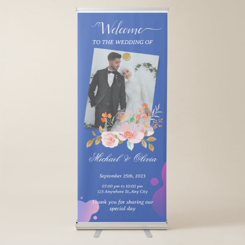 Modern photo  Wedding Welcome Retractable Banner