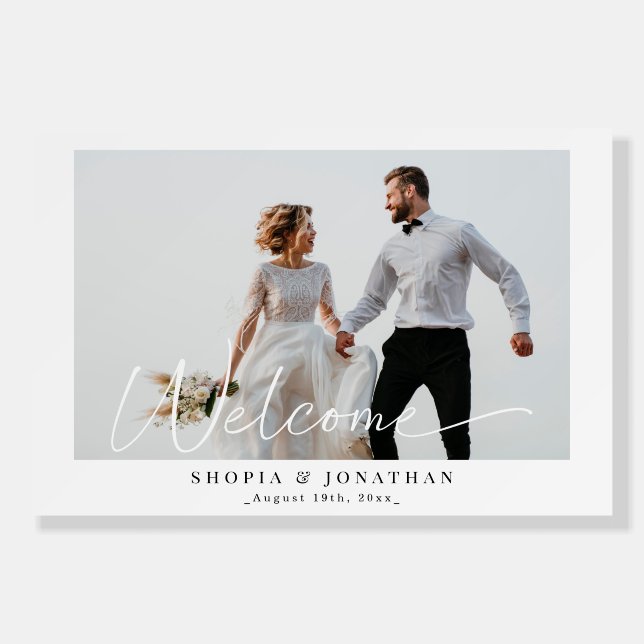Modern Photo Wedding Welcome Sign (Front)