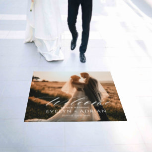 Modern Photo Wedding Welcome Sign Floor Decals