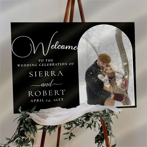 Modern Photo Wedding Welcome Sign Foam Board