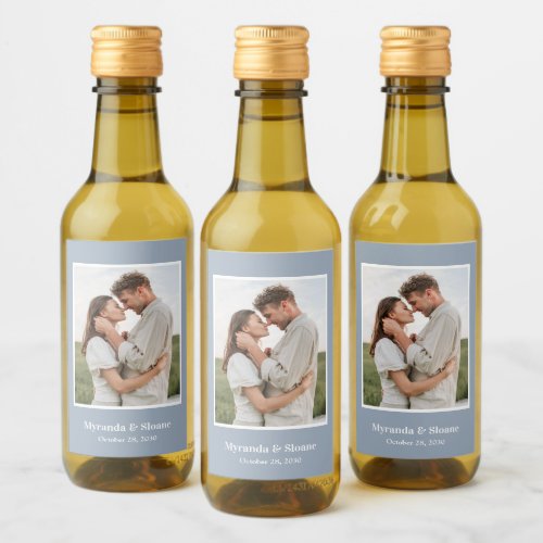 Modern Photo Wedding Wine Label