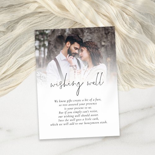 Modern Photo Wedding Wishing Well Enclosure Card