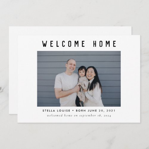 Modern Photo Welcome Home Adoption Announcement