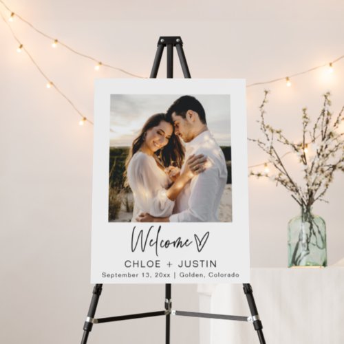 Modern Photo Welcome Sign Calligraphy Simple Clean