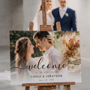 Modern Photo Welcome to Our Wedding Reception Sign
