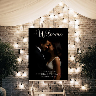 Modern Photo Welcome to Our Wedding Sign Elegant