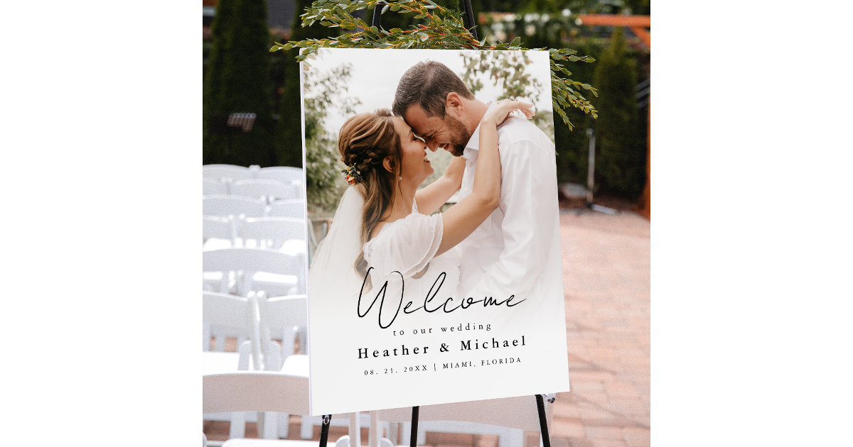 Modern Photo Wedding Foam Board Zazzle