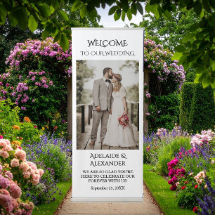 Modern Photo Welcome Wedding Vertical Retractable Banner