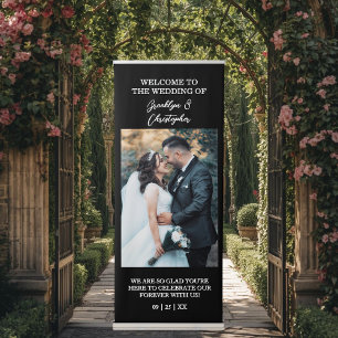 Modern Photo Welcome Wedding Vertical  Retractable Banner