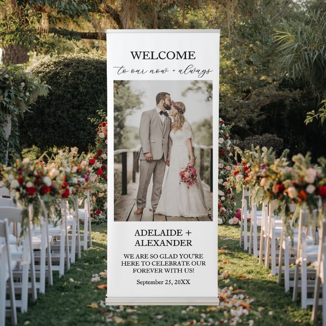 Modern Photo Welcome Wedding Vertical  Retractable Banner (Creator Uploaded)