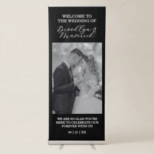Modern Photo Welcome Wedding Vertical  Retractable Banner