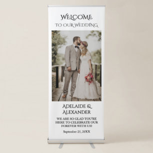 Modern Photo Welcome Wedding Vertical Retractable Banner