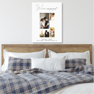 Modern Photo We're Engaged Engagement  Canvas Print