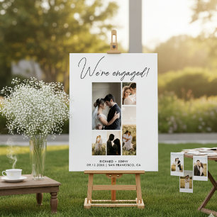 Modern Photo We're Engaged Engagement Party Foam  Board