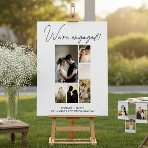Modern Photo We're Engaged Engagement Party Foam  Board