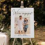 Modern Photo We're Engaged Engagement Party Foam Board<br><div class="desc">Modern "We're Engaged" foam board welcome sign for an engagement party. Personalized the text and add your own photo to make it unique for you.</div>