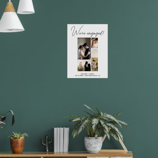 Modern Photo We're Engaged Engagement Party Poster (Living Room 1)