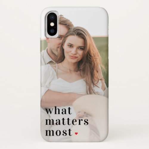 Modern Photo  What Matters Most Positive Quote iPhone XS Case