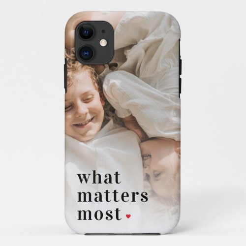 Modern Photo  What Matters Most Positive Quote iPhone 11 Case