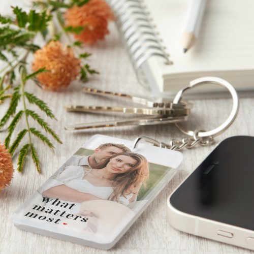 Modern Photo  What Matters Most Positive Quote Keychain