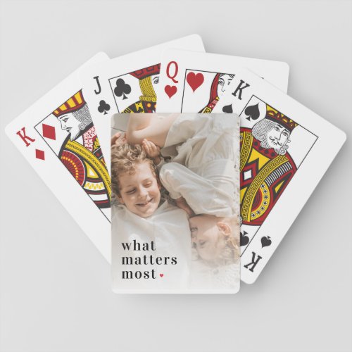 Modern Photo  What Matters Most Positive Quote Poker Cards