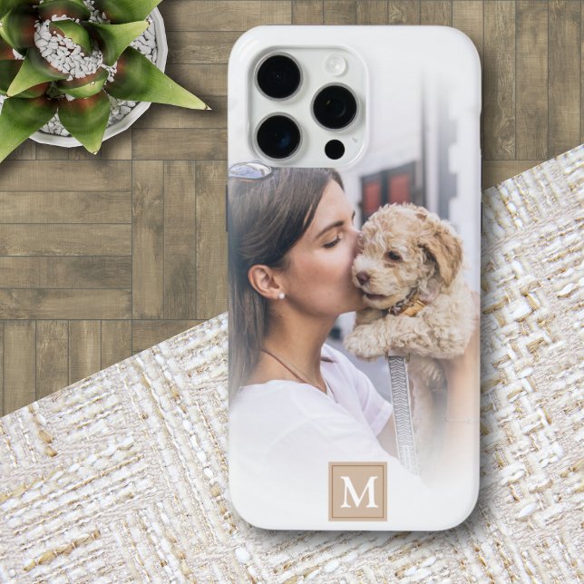 Modern Photo White Gradient Monogram Case-Mate iPhone Case (Creator Uploaded)