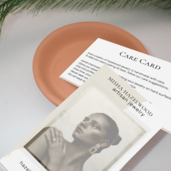 Modern  Photo White Handmade Jewelry Care Card by Palmdesignhouse at Zazzle