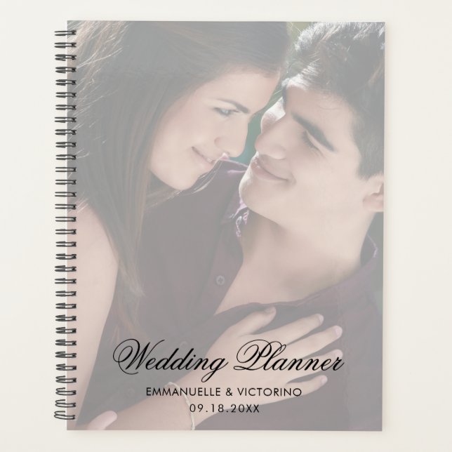 Modern Photo with Elegant Script Wedding Planner (Front)