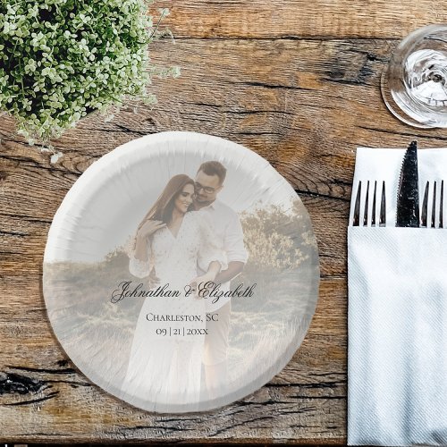 Modern Photo with Overlay Wedding Paper Bowls