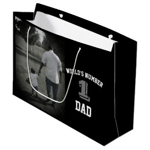 Modern Photo World’s Number One Dad Uncle Grandpa Large Gift Bag