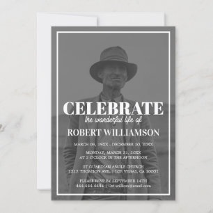 Modern Photograph Funeral Celebration of Life Invitation