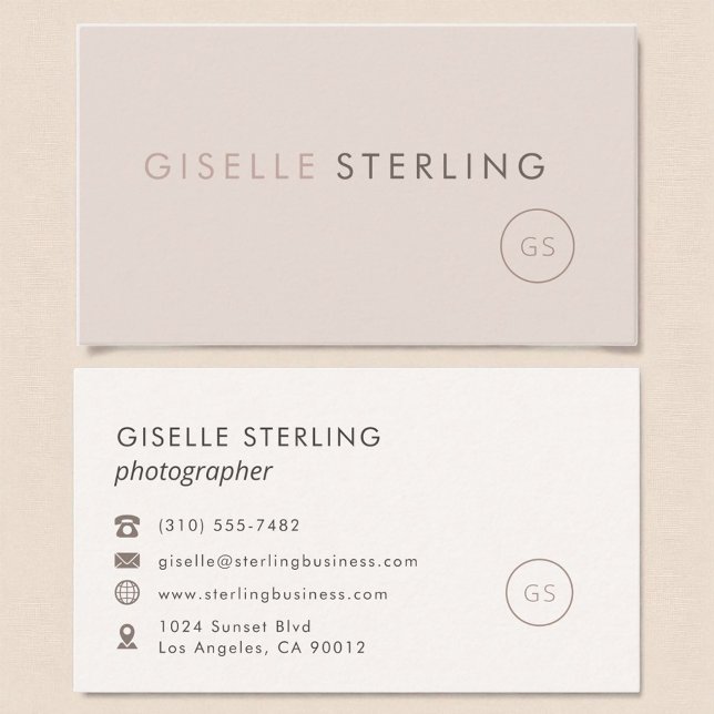 Modern Photographer Blush Pink Minimalist Luxury  Business Card (Creator Uploaded)