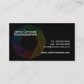Modern Photographer Business Card (Back)