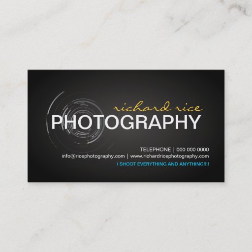 Customizable Modern Photographer Business Cards