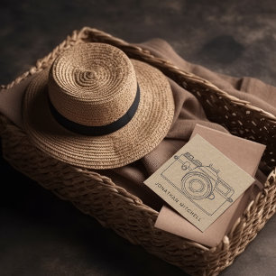 modern photographer camera professional craft  square business card