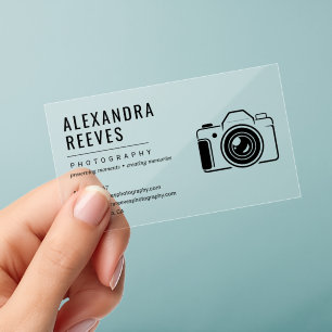 Modern Photographer Clear Business Cards