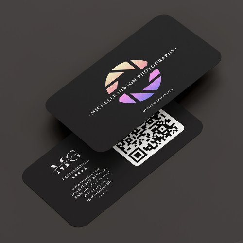 Modern Photographer Film Director Camera Lens Business Card