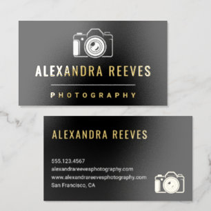 Modern Photographer Foil Business Cards