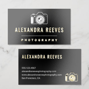 Modern Photographer Foil Business Cards