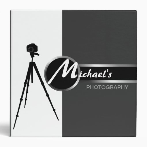 Modern Photographer Gray 2" Portfolio Binder Zazzle