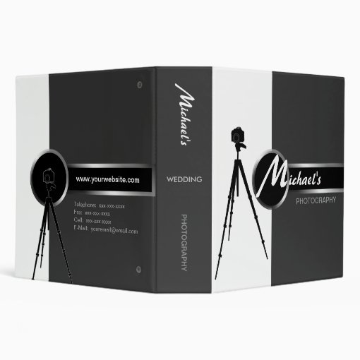 Modern Photographer Gray 2" Portfolio Binder Zazzle