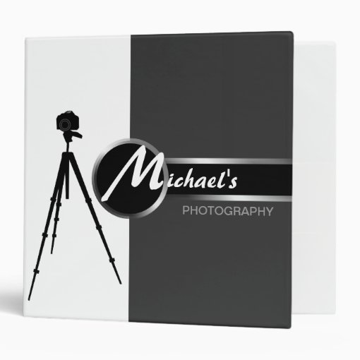 Modern Photographer Gray 2" Portfolio Binder Zazzle