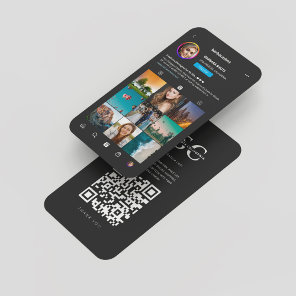 Modern Photographer Instagram Inspired Grid Black Business Card