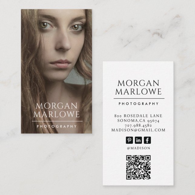 Modern Photographer Photo  Business Card (Front/Back)