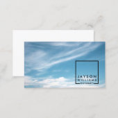 Modern Photographer Square Logo 2 with Your Image Business Card (Front/Back)