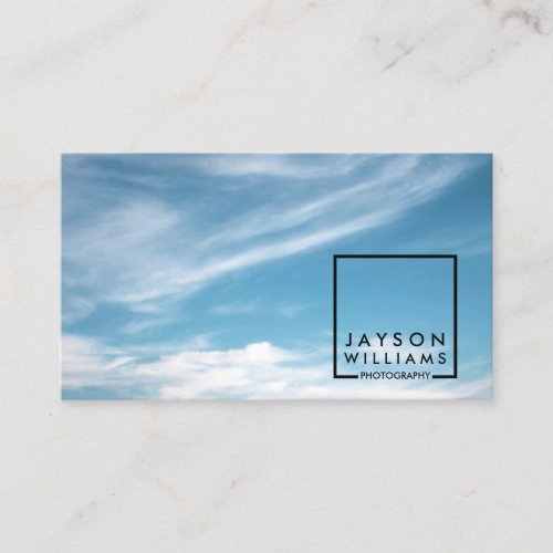 Modern Photographer Square Logo 2 with Your Image Business Card