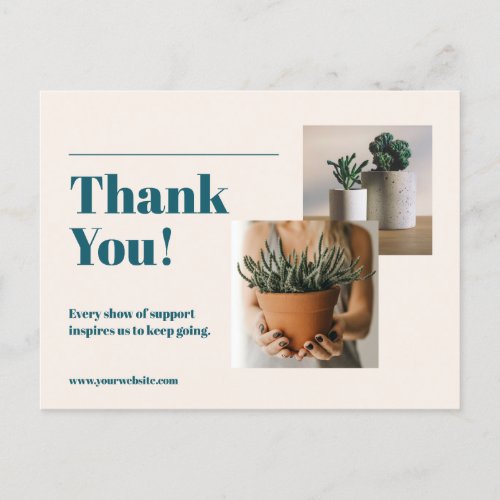 Modern Photographic Business Thank You Post Postcard