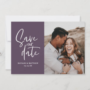 Modern photographic floral wedding save the date